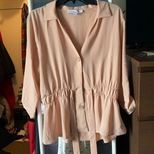 Pink short sleeve blouse